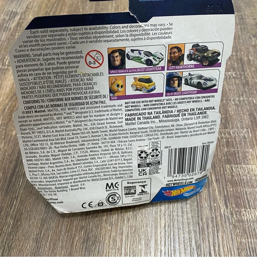 Hot Wheels Disney‎ Pixar Lightyear Sox Toy Car